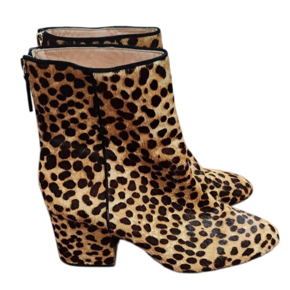 J. Crew $248 Sadie Ankle Boots in Leopard Calf Hair Size 8.5 - Picture 3 of 14